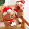 Cap Christmas Capybara Plush Toys Cartoon Animals Fill Doll Pillow Gift Cushion