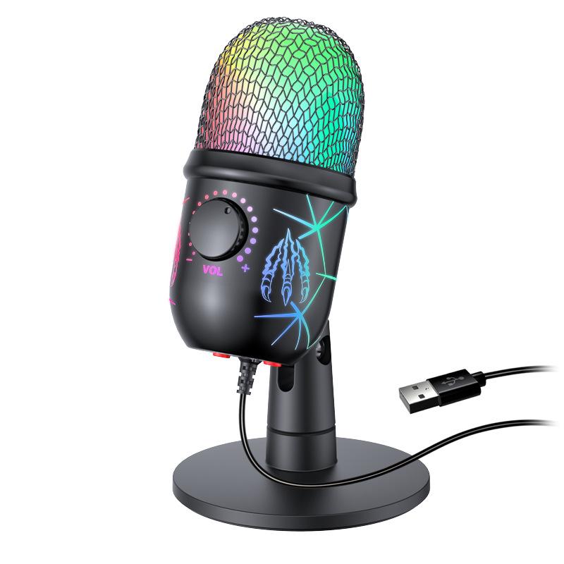 Usb Condenser Microphone With Rgb Lighting, Plug &amp; Play Pc Microphone For Gaming, Streaming, Podcasting On Ps5/ps4, Computer With Noise Reduction 