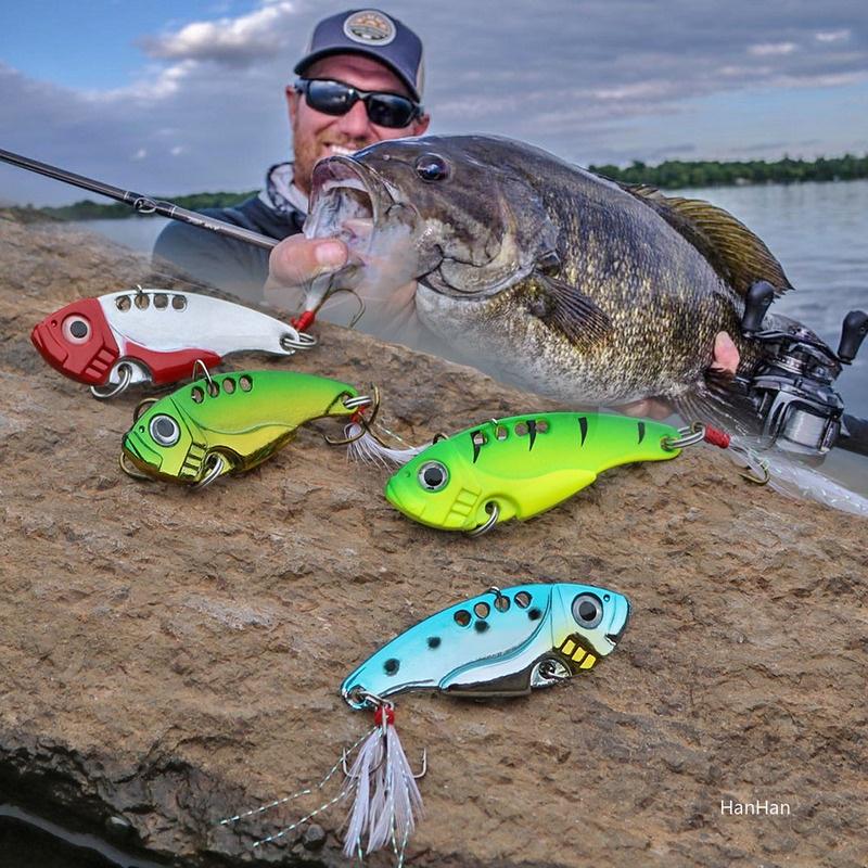 Fishing Lures 4 Pcs Metal Fishing Hard Bait Spoon Lures Spinner Spoon SwimBaits Vib Fishing Baits