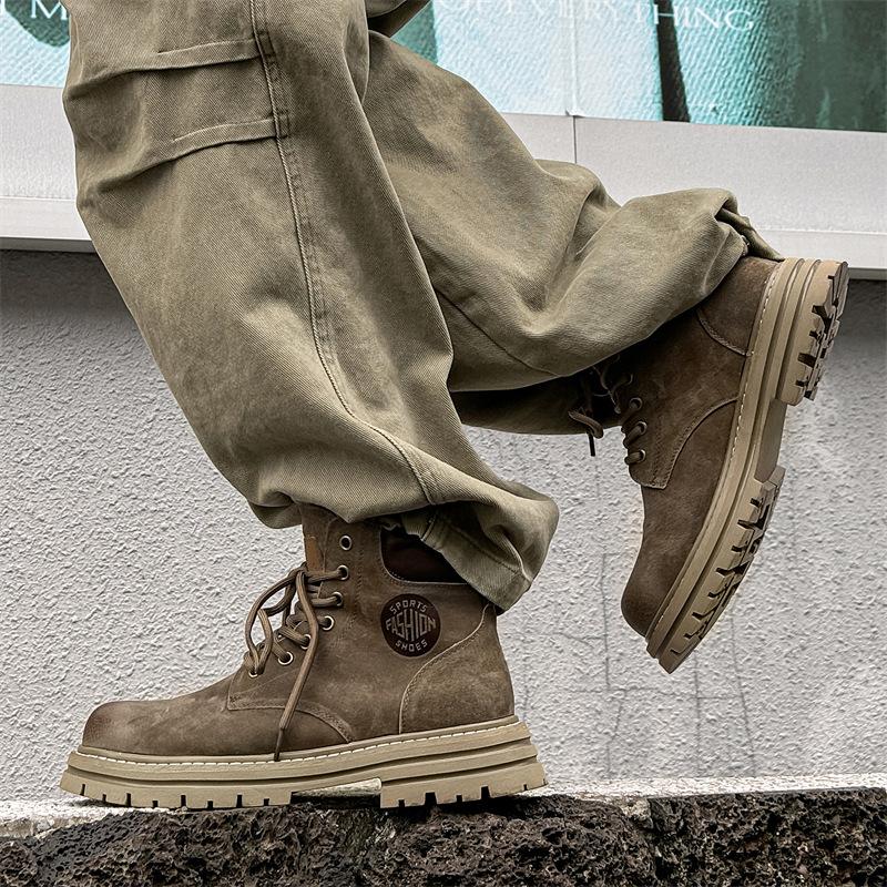 Мужские ботинки Мартин в британском стиле, осенне-зимние вельветовые рабочие сноубутсы, мужские ботинки средне-желтого цвета 6516-K