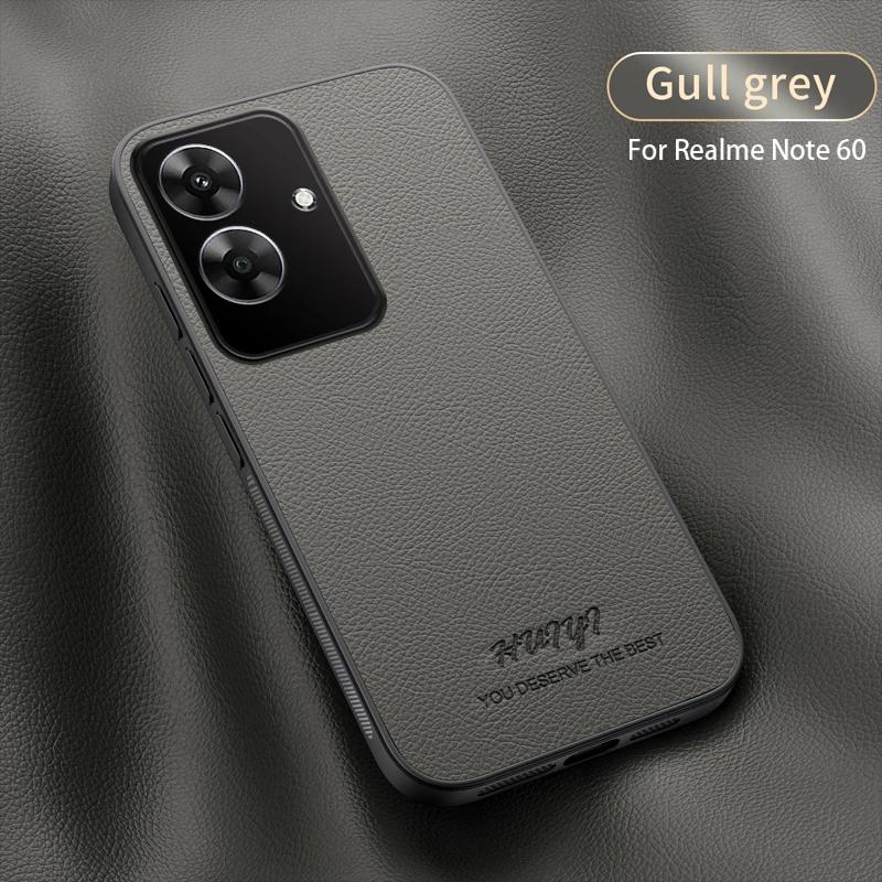 Кожаный чехол для Oppo Realme Note 60 Роскошный Амортизирующий Автомобильный Магнитный Держатель Противоударный Защита от отпечатков пальцев Тонкий Чехол