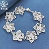 925 Sterling Silver Seven Flowers Bracelet Jewelry