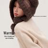 Women's Winter Knitted Hat with Integrated Scarf