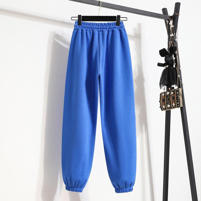 Вязаные спортивные штаны, женские свободные повседневные брюки с тонким шнурком