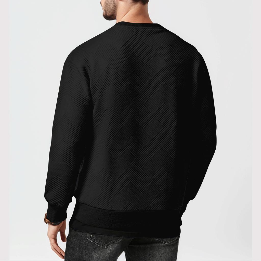 Мужская толстовка с круглым вырезом, повседневная, с длинным рукавом, с геометрическим узором, модная рубашка-пуловер