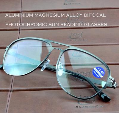 Clara Vida Специальная функция Фотохромные солнцезащитные линзы с черными линзами, бифокальные очки для чтения, солнцезащитные очки от +1 до +4