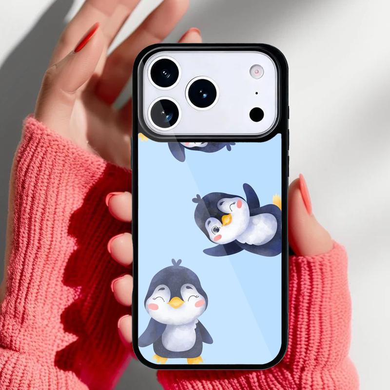 Милый Kawaii Чехол-пингвин для iPhone 17 16 15 14 13 Pro Max Задняя крышка для 12 11 Pro Coque