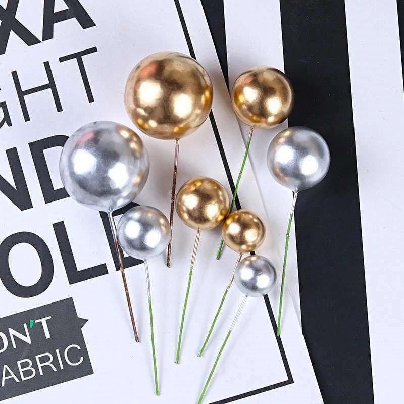 Топперы для торта, изысканные украшения для торта на день рождения, довольно круглые, свадебные, 10 шт., шар, домашний декор