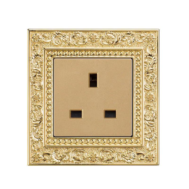 Роскошный винтажный кнопочный переключатель 1/2/3/Gang 2Way, стандартная медная настенная розетка ЕС-Франции, универсальный выключатель света для дома, розетка