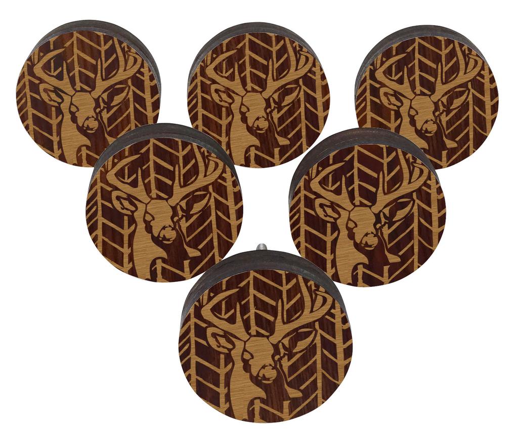 IBA Indianbeautifulart коричневые ручки с гравировкой 10 шт. мебельные деревянные ручки-гребешки в деревенском стиле