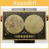 Exquisite Retro Large Vintage Paper Earth's Moon World Map Poster Elegant Home Decor