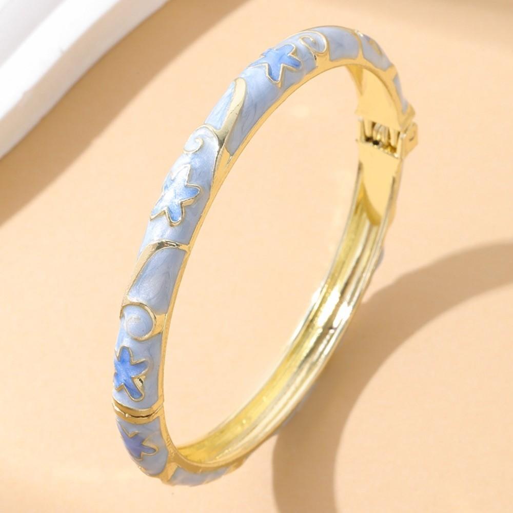 Gold Color Cloisonne Bracelet Starfish Cloisonne Bangle Retro Enamel Bracelet  Gifts