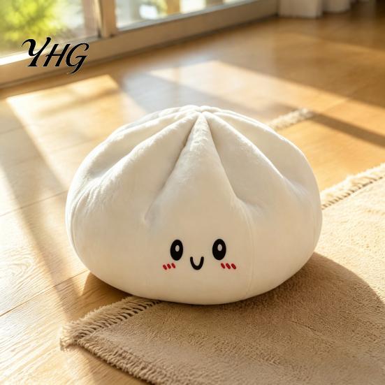 Polyester Fiber Stuffed Toy Giant Dumpling Pillow, Cute Plush Steamed Bun Squeeze Toy, Decorative Home Accessory Slow Rising Stress Ball for