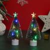 New 5-1PC Mini Christmas Trees with Colorful LED Light Decor Tabletop Crafting DIY Christmas Gift Green Trees Winter Ornaments