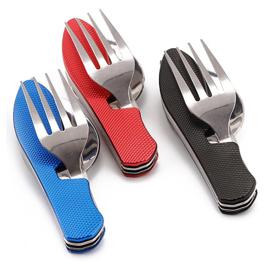Складной набор походных принадлежностей - многофункциональный нож, походная вилка для активного отдыха, Spo H3L0
