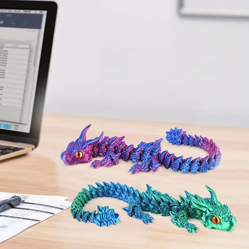 Articulated 3D-Printed Dragon Figurines, Random Colors, 1/4/12-Piece Packs