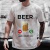 Мужская футболка Beer Is Calling I Must Go Печатные графические футболки свободного покроя Уличная одежда Смешная одежда для мужчин Летние топы с коротким рукавом
