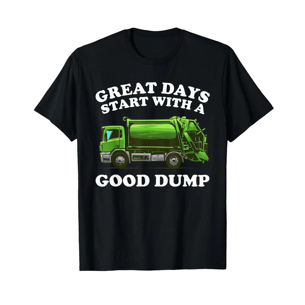 Funny Garbage Truck Design Kids Dump Trash Trucks T Shirt vintage Washed Comfortable Slightly Casual homme Breathable Versatile