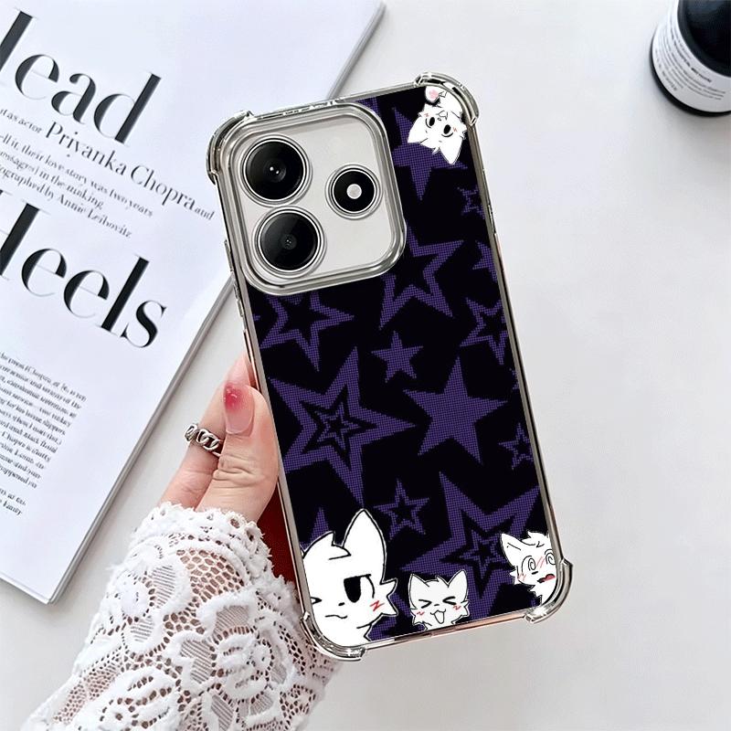 Cute B-Boykisser Catoon Plating Phone Case For Xiaomi Redmi Note 14 15 Pro Plus 13 12 11 11S 11T 10 9S 9 5G Anti-Fall Airabag Co
