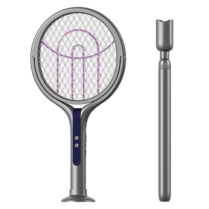 Raqueta eléctrica mata mosquitos recargable plegable con luz UV para hogar