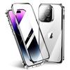 Магнитный чехол для iPhone 17 Pro Max/ 17 Air с металлическим бампером для телефона, двустороннее закаленное стекло, полная защита объектива