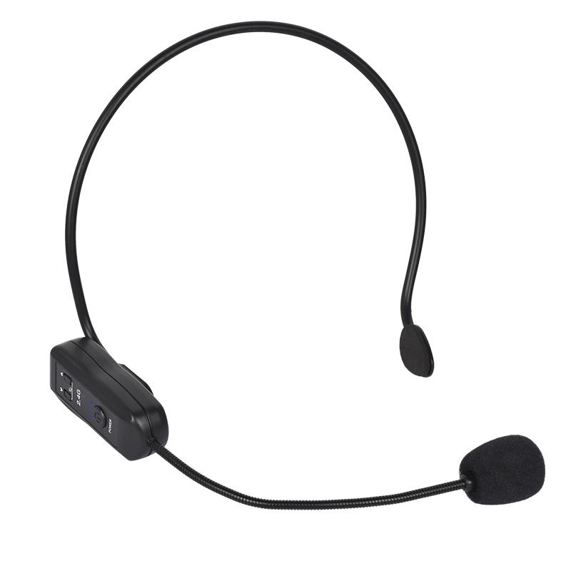 2.4GHz Wireless Lavalier Microphone Head-mounted Microphone Set with Receiver for Amplifier Voice Speaker Teaching Tour Guide