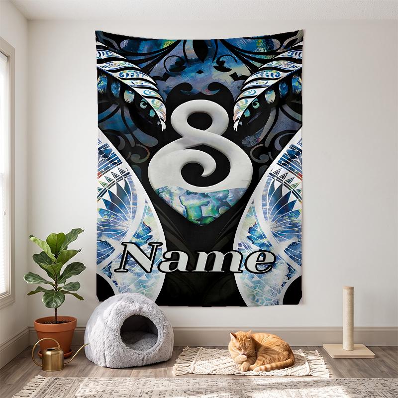 New Zealand Paua (1) Customizable name decorative wall tapestry ideal choice for wall decor in bedrooms living rooms dorms and home