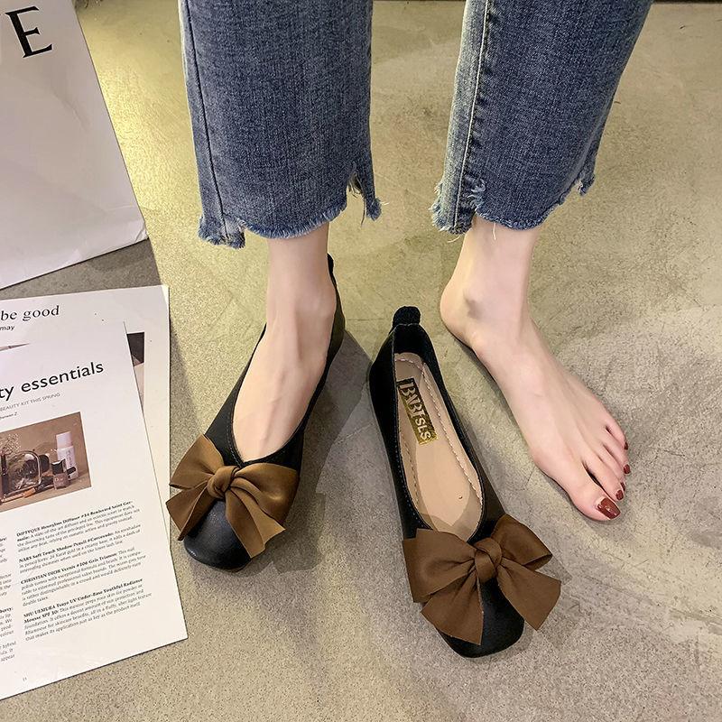 Модные женские мокасины на плоской подошве с бантом для офиса, женские туфли на низком каблуке, элегантные туфли без застежек, модные туфли высокого качества, новинки