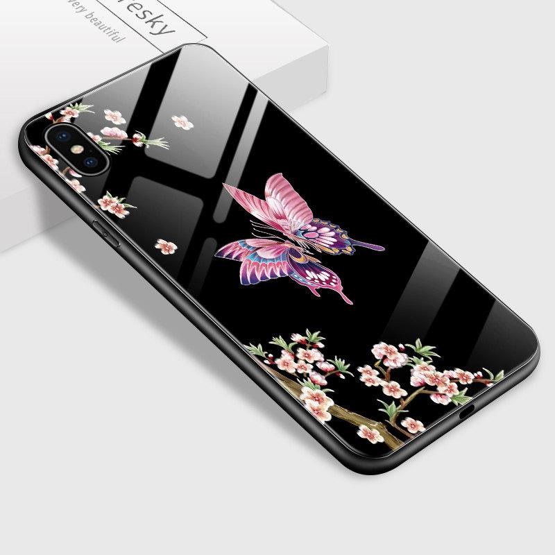 Роскошный чехол для телефона из закаленного стекла с бабочкой для iPhone Samsung Galaxy Infinix, противоударный чехол из ТПУ с мягким краем, чехлы для мобильного телефона