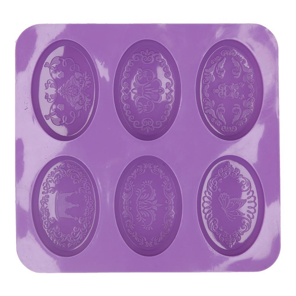6-Cavity Design Soap Molding Case Flexible Silicone Cake Mold Set Silicone Soap Mold Handmade Soap