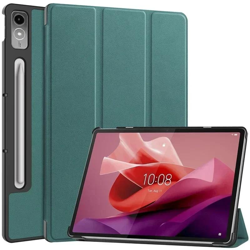 Чехол для Lenovo tab P12 12.7 Легкий трехскладной стенд Кожаная обложка для планшета для Xiaoxin Pad Pro 12.7 P11 P11Pro P12 2023