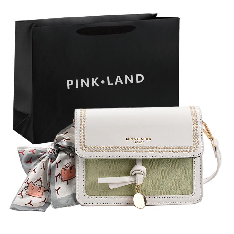 PINK·LAND Сумка через плечо Pu Обычная Женская Черный/Желтый/Темно-коричневый/Зеленый/Синий TM-6618