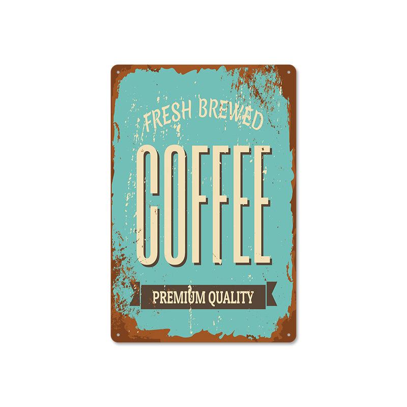 Coffee Shop Metal Sign Vintage Tin Sign Plaque Metal Vintage Wall Decor for Coffee Bar Cafe Retro Metal Posters Iron Painting