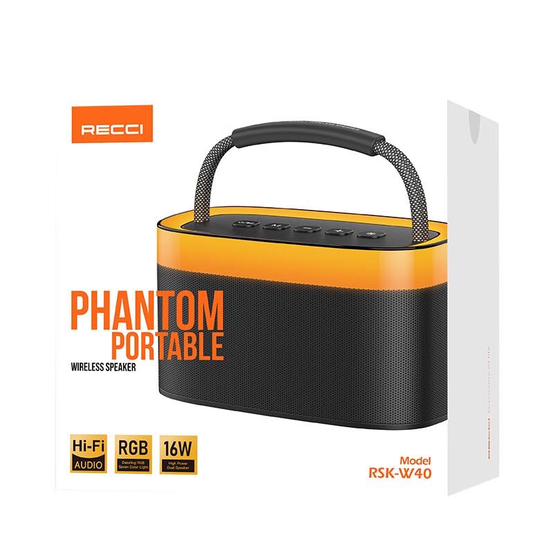 Recci RSK-W40 Portable Bluetooth Speaker with Dynamic LED Lights