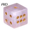 Board Game Dice Natural Hand Carved Stone Dice, Mini Healing Faux Crystal Elegant Pieces 6-Sided Golden Dots for Tabletop Game, Casino Rounded Corner
