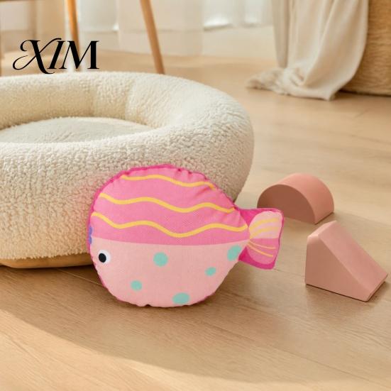 Pet Enrichment Toys Plush Catnip Fish Cat Toy, Interactive Stuffed Toy with Crinkle Sound, Soft Chew Kicker for Indoor Cats, Kittens Bite Resistant