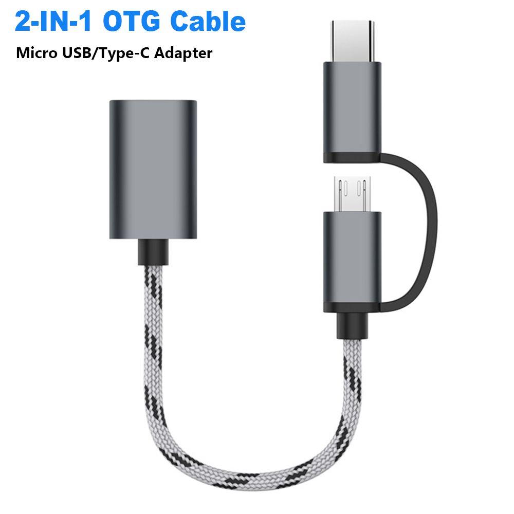 Quality Fast Transfer Data Cord Micro USB/Type-C to USB 3.0 Male to Female OTG Cable 2 in 1 Adapter