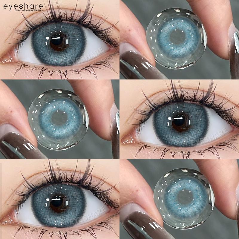 Eyeshare 2024 Новые синие контактные линзы для глаз с зелеными зрачками Корейская мода Colorcon Коричневые натуральные цветные линзы Серые линзы