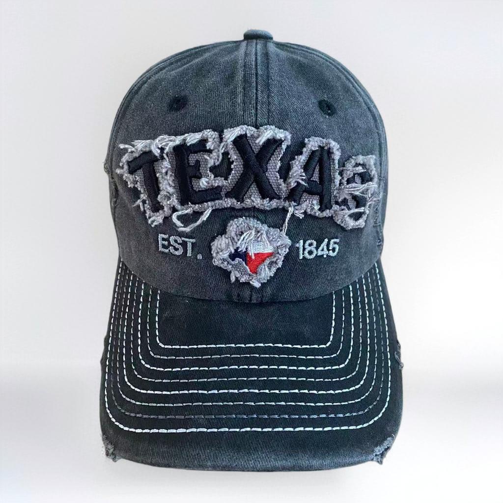 Винтажная вышитая бейсболка с надписью Texas, потертая, регулируемая, из стираного хлопка, кепка-тракер