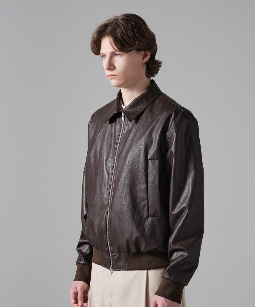 Fillchic Leather Blouson (Dark Brown)