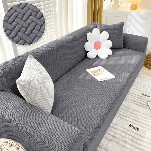 Sofa Cover Stretch Polar Fleece Fabric Slipcover Elastic L Shape Couch Sofacovers Cheap Sofa Covers For Living Room