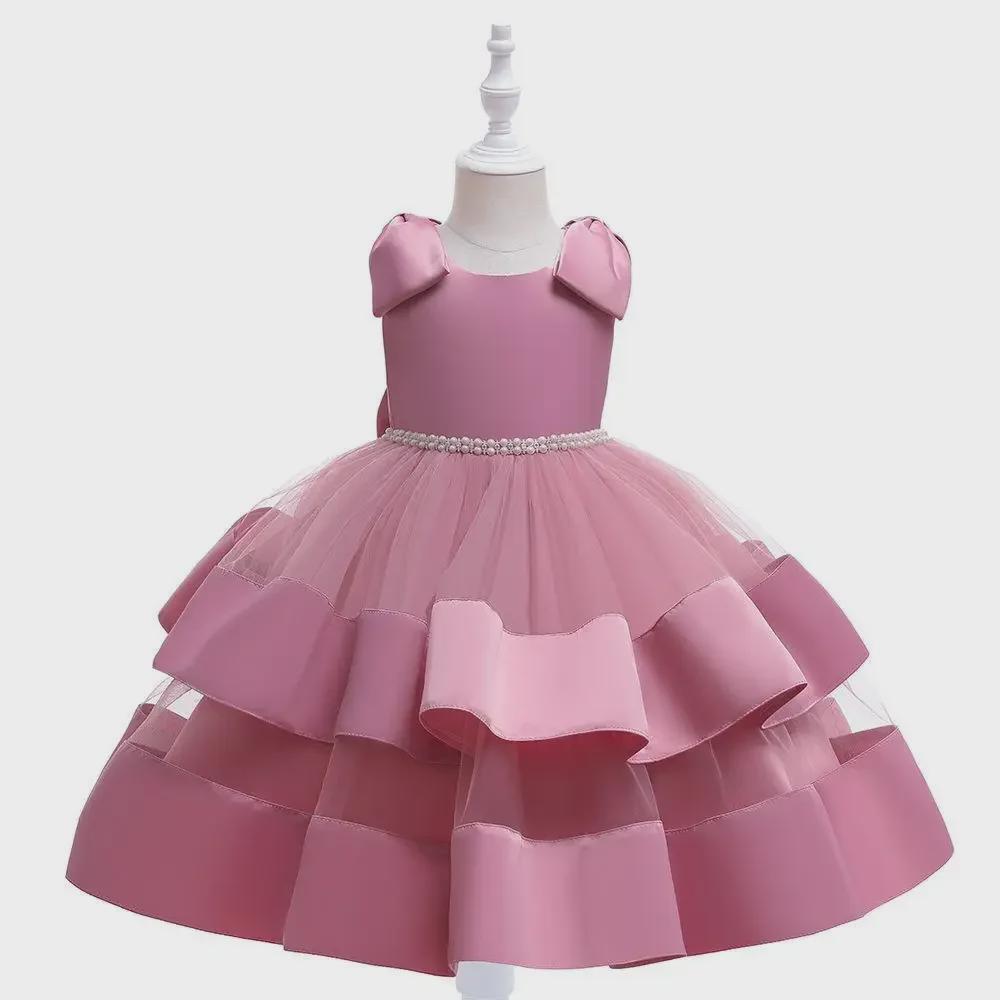 Платье-пачка принцессы европейского и американского производства: Рукава-банты для девочек-цветочниц для детских выступлений и повседневной одежды