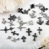 Роскошные стразы из циркония в виде креста для декора ногтей - Накладные ногти в темном ретро-стиле