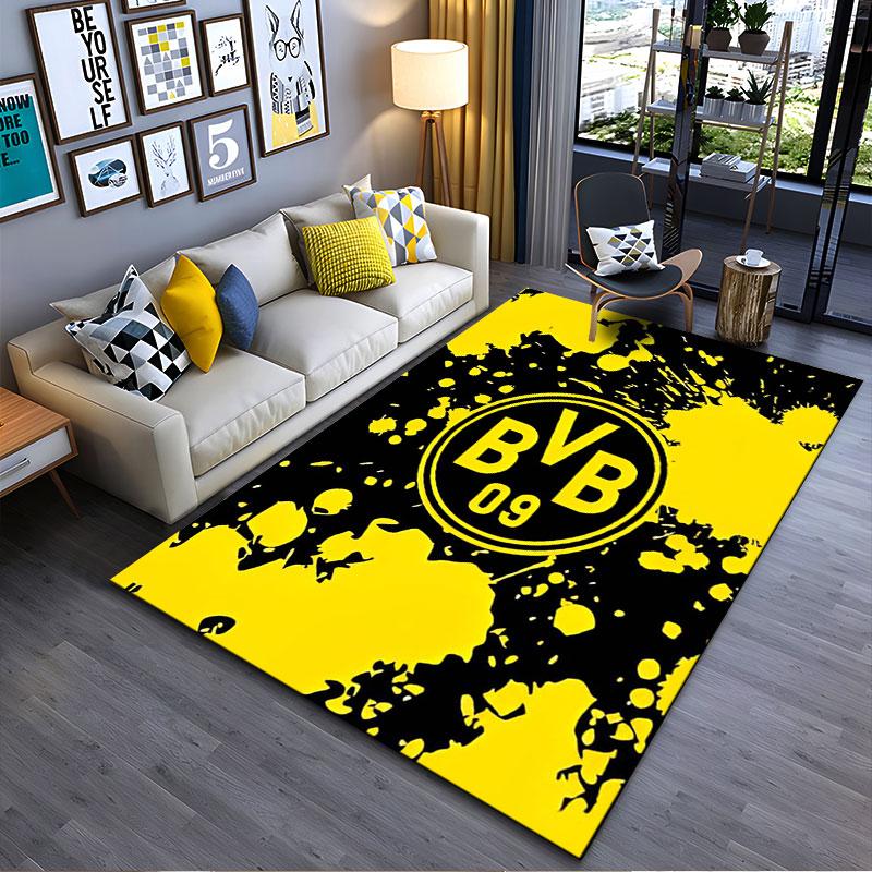 Желто-черный дизайн BVB 09 с брызгами, подходит в качестве нескользящего коврика для гостиной или дивана в спальне