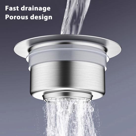 Stainless Steel Sink Drain Strainer Quick Drainage Anti-Clogging Food Catcher Basket Universal Press-Type Filter Sink Plugs for Kitchen