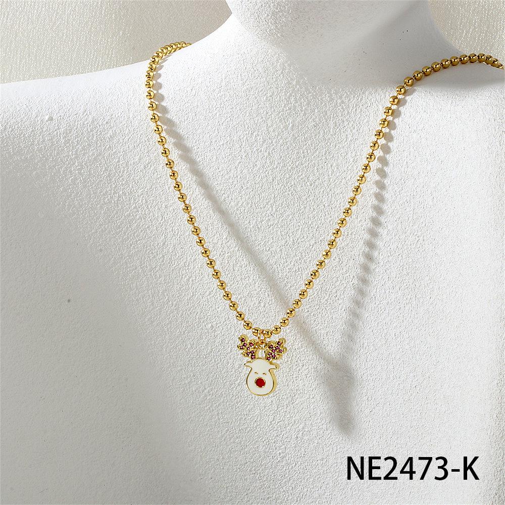 Рождественская коллекция: Ожерелье из бусин с шармами в виде дерева, снеговика, Санты, оленя, венка, перчаток и носков