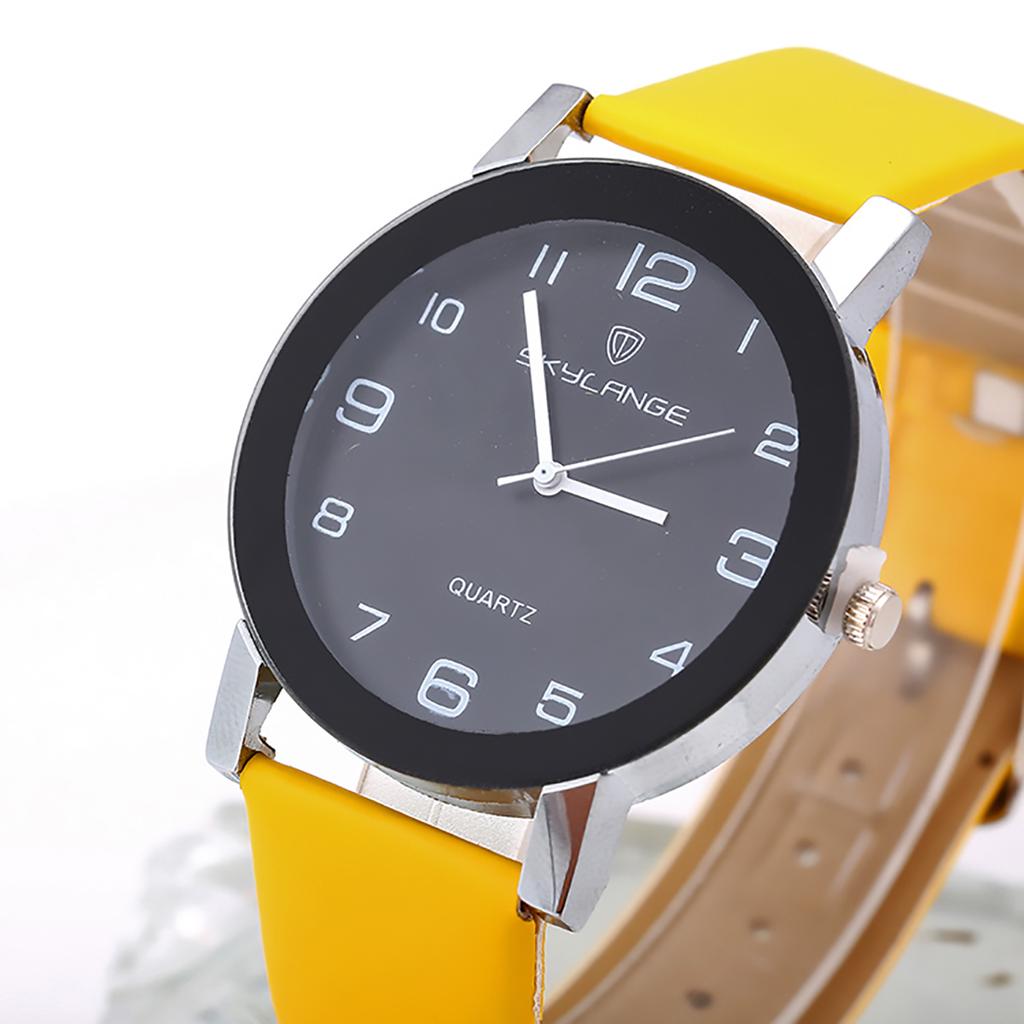 Простые белые кожаные часы Женские платья Повседневные аналоговые кварцевые наручные часы