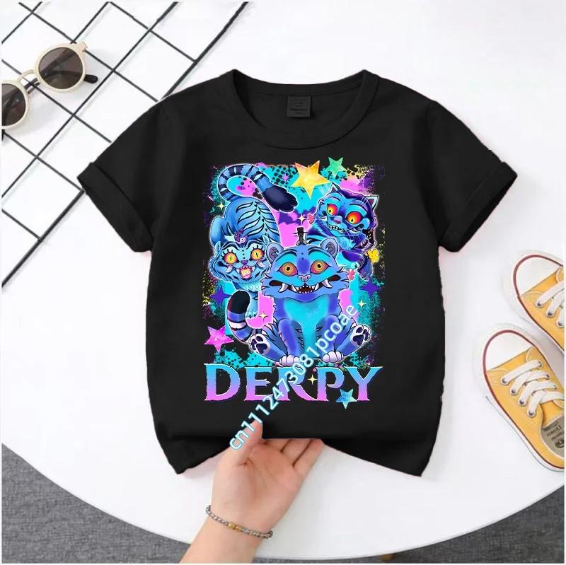 2026 Children's girls' K-pop demon hunter printed T-shirt, summer children's clothing, movie-themed T-shirt, short-sleeved top