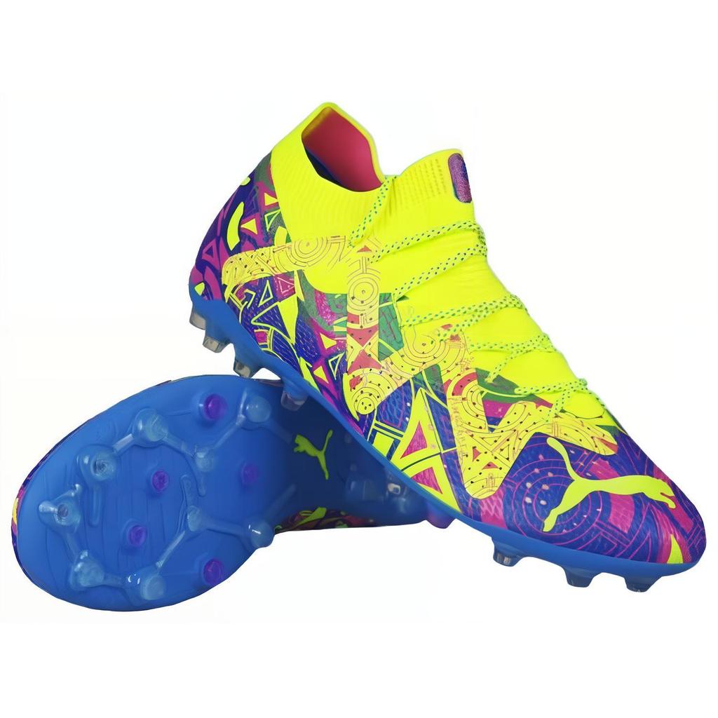 Puma Future Ultimate Mg/Ag Comfortable Soccer Shoes Men Soccer Shoes Blue Yellow 107615-01