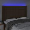 LED Headboard Dark Brown 147x16x118 128 cm Fabric